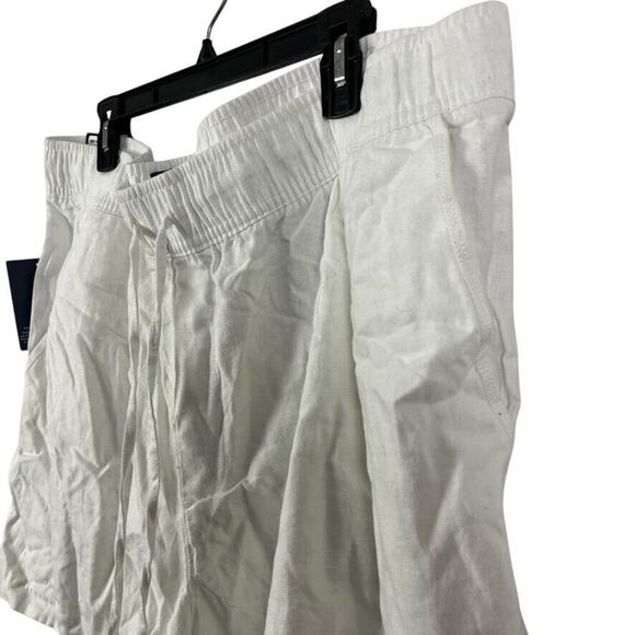 Gap Womens Linen Pull On Shorts Elastic Waist White NWT Pocket Drawstring XXL 2X - Picture 10 of 16